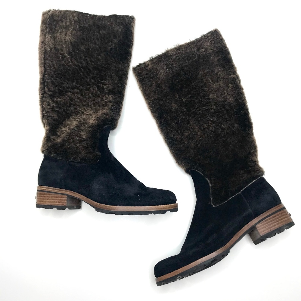 UGG Fur Suede Knee High Winter Boots Sz 7